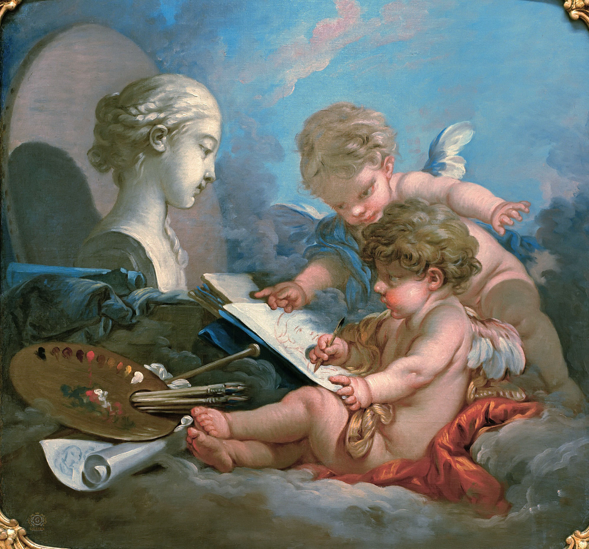 Франсуа Буше. "Амуры. Аллегория живописи.". 1760-е. Эрмитаж, Санкт-Петербург.
