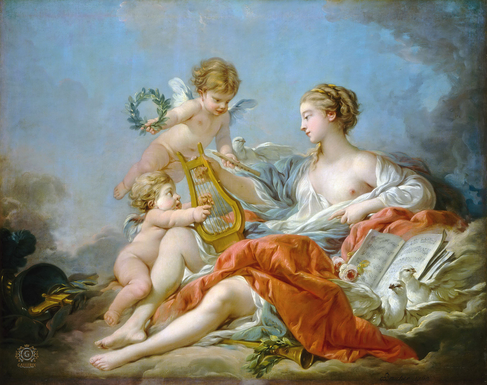 Франсуа Буше. "Аллегория музыки". 1764. Национальная галерея, Вашингтон.