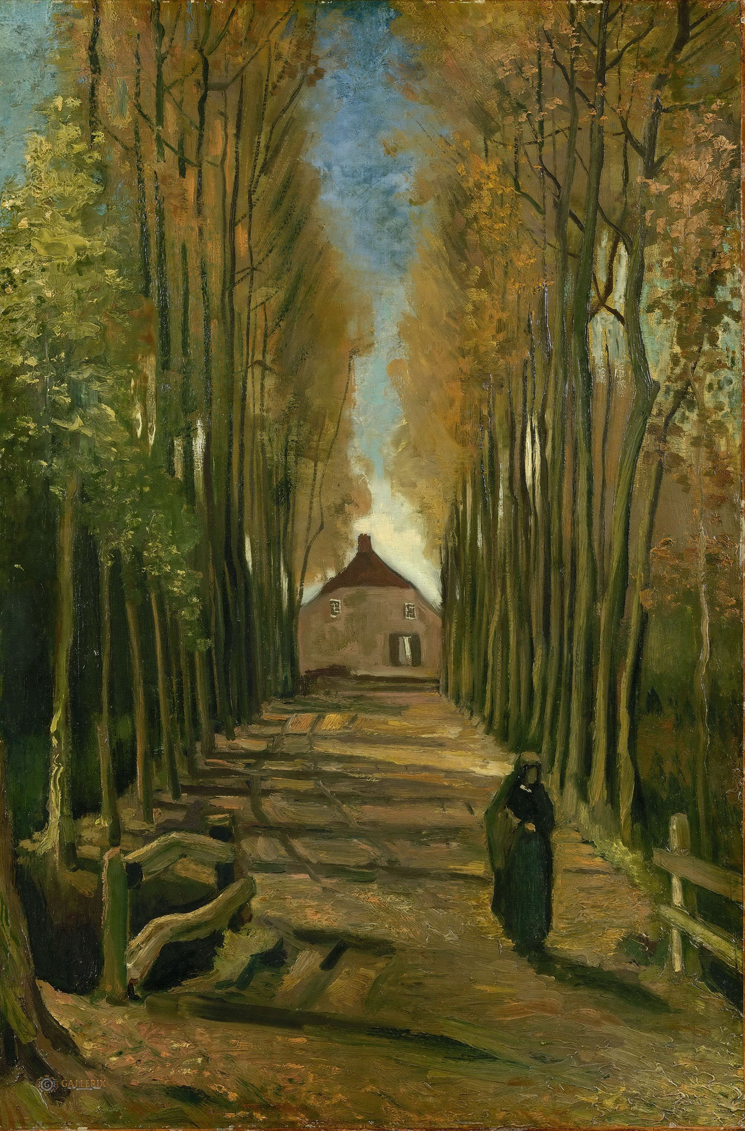 Винсент Ван Гог. "Тополиная аллея осенью". 1884. музей Ван Гога, Амстердам.