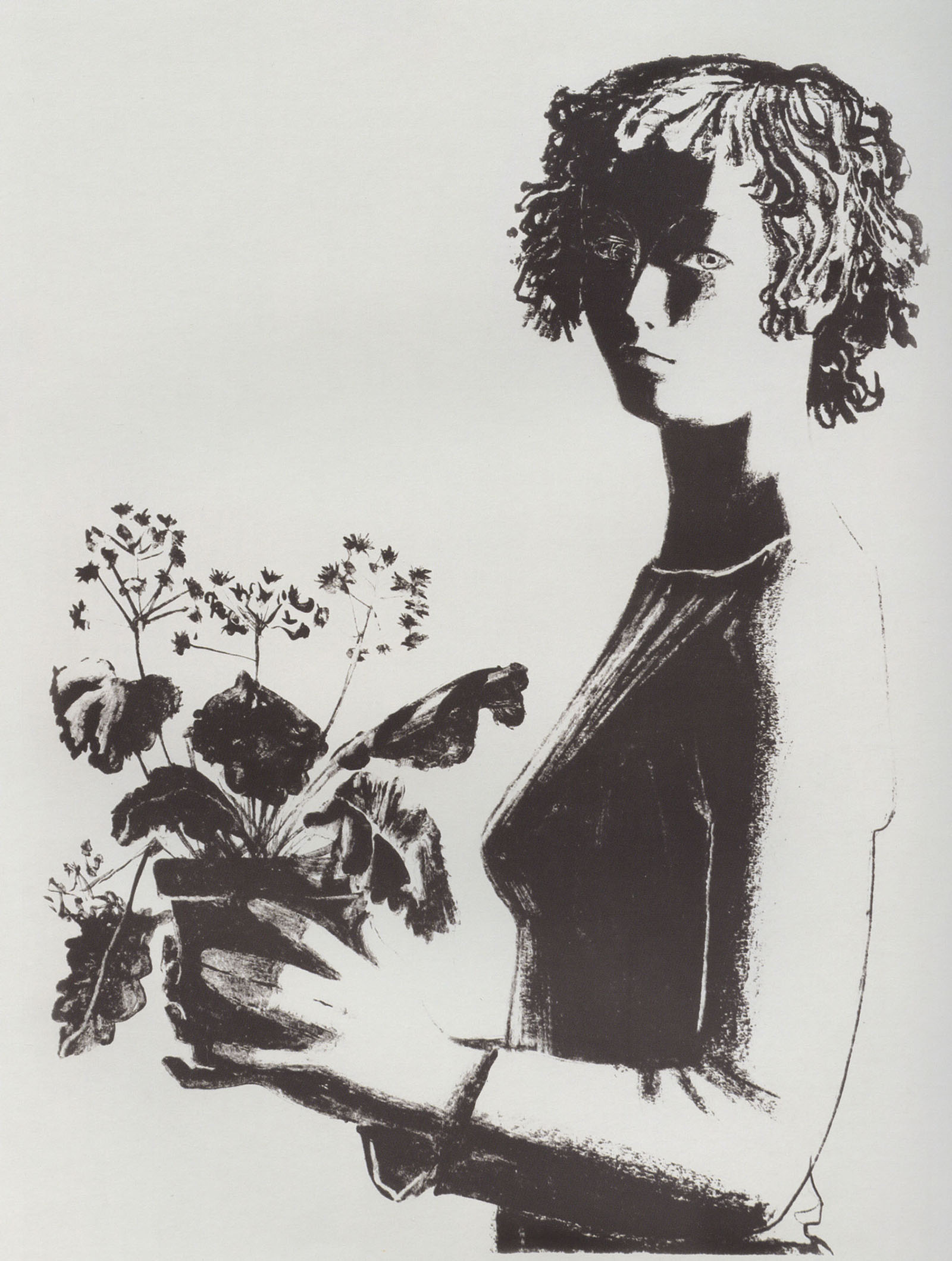 Андрей Пахомов. Девушка с цветком. 1977.