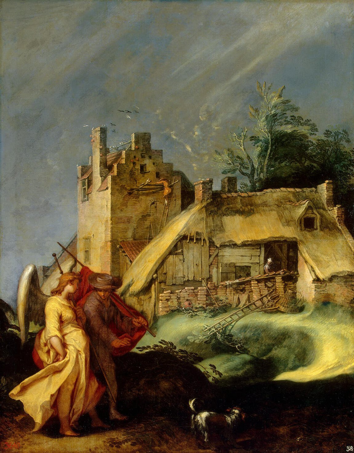 Абрахам Блумарт. "Пейзаж с Товией и ангелом". Начало 1600-х.