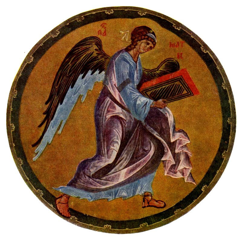 Андрей Рублёв. "Ангел - символ евангелиста Матфея". Около 1395.