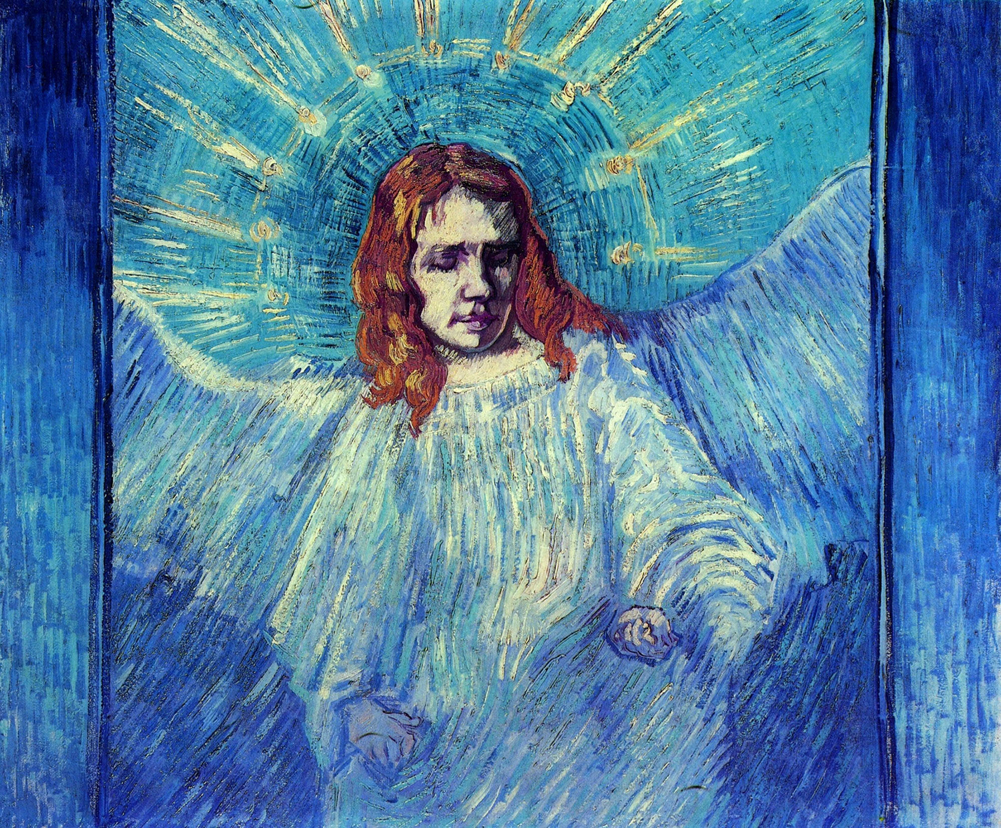 Винсент Ван Гог. "Полуфигура ангела" (по оригиналу Рембрандта).