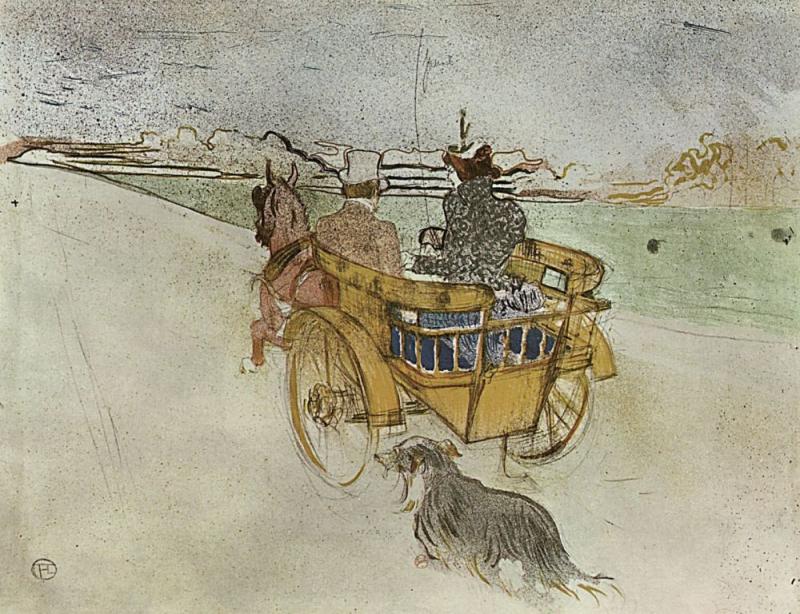 Анри де Тулуз-Лотрек. "Английский экипаж (Загородная прогулка)". 1898.