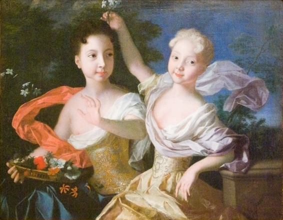 Луи Каравакк. Портрет царевен Анны Петровны и Елизаветы Петровны. 1717.