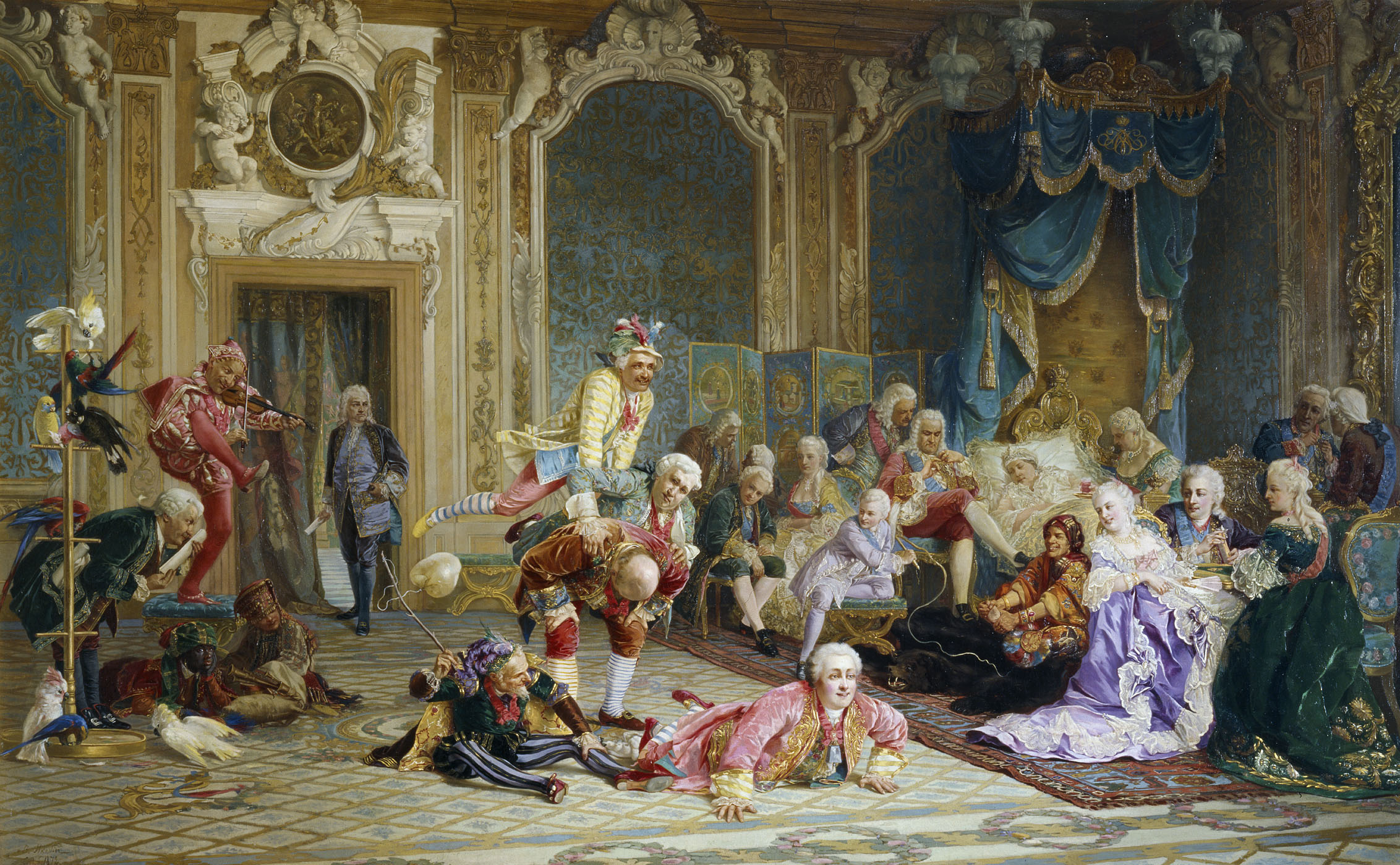 В. Якоби. Шуты при дворе императрицы Анны Иоанновны. 1872.