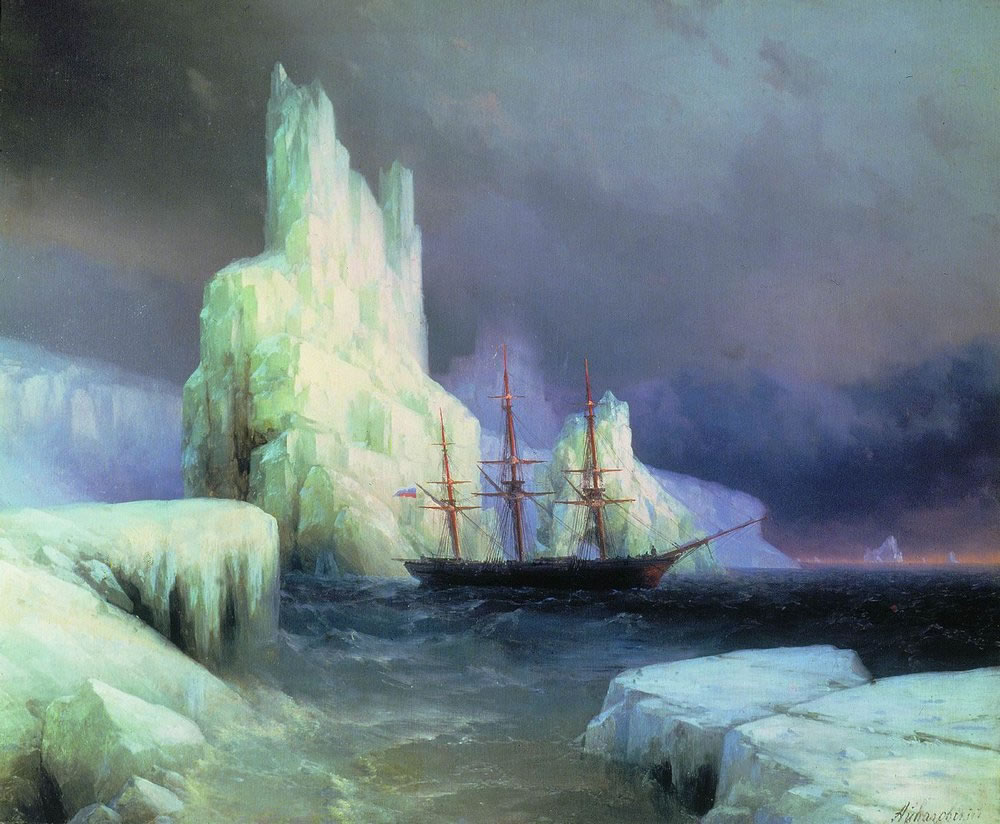 Иван Константинович Айвазовский. "Ледяные горы в Антарктиде". 1870.