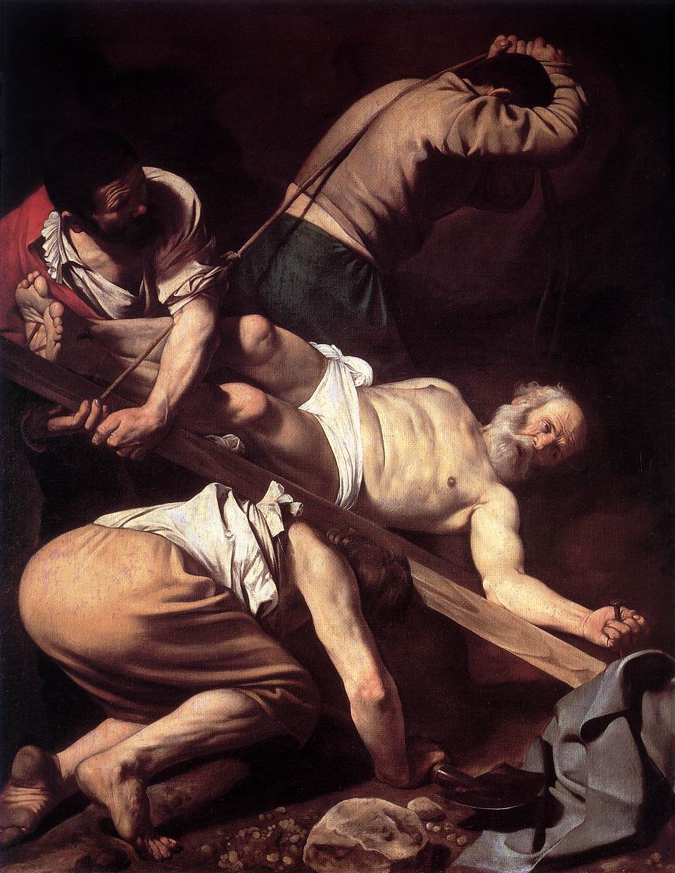 Микеланджело Меризи да Караваджо. "Распятие святого Петра". 1600-1601.