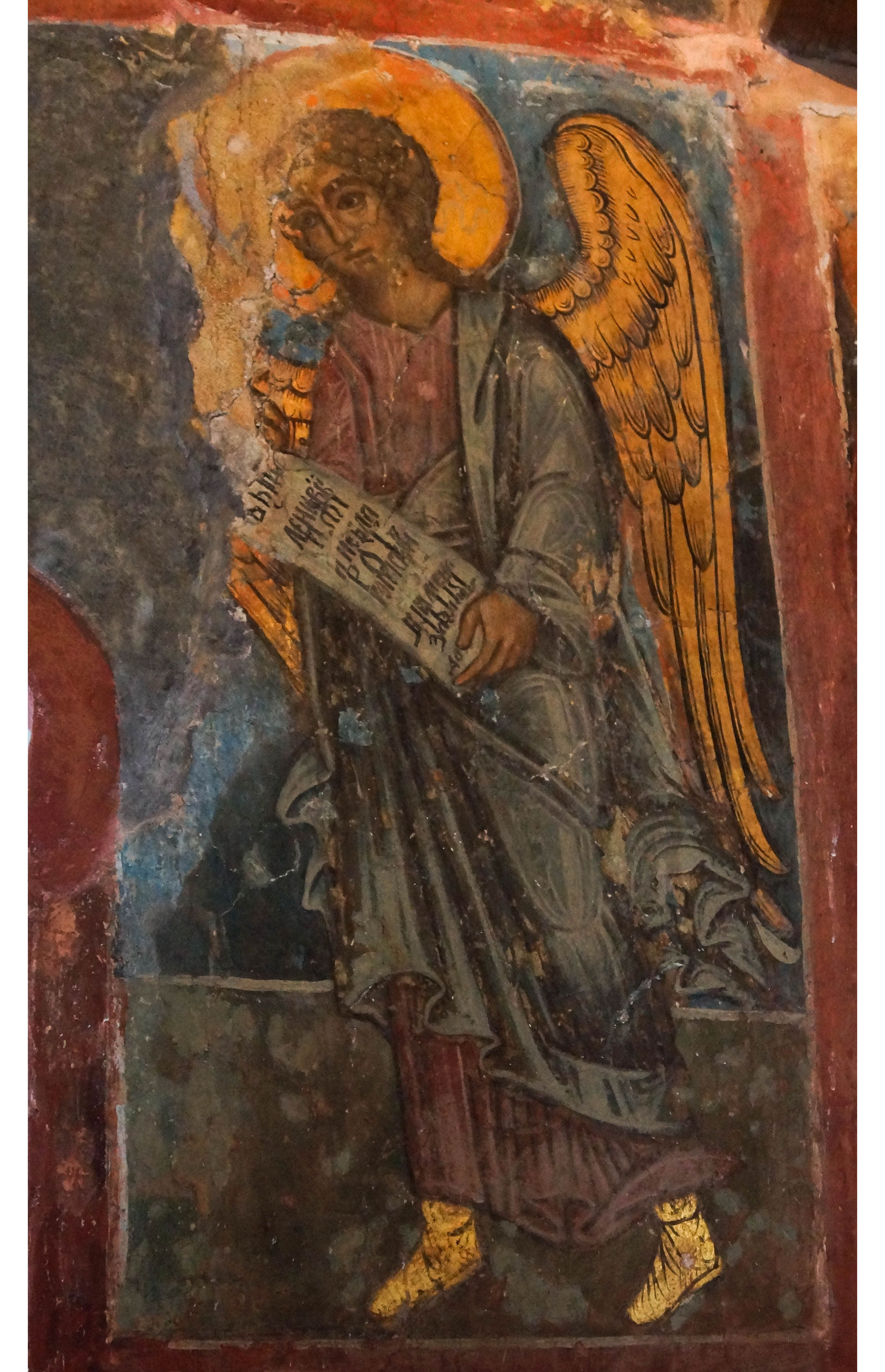 "Архангел Гавриил". Церковь Симеона Богоприимца, Зверин монастырь, Великий Новгород. 1468.