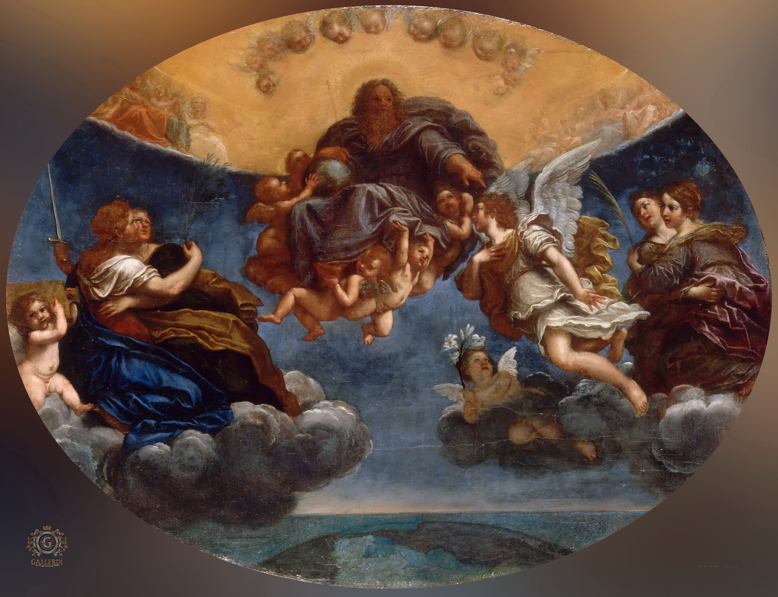 Франческо Альбани. "Бог0Отец и архангел Гавриил". 1650-е. Лувр, Париж.