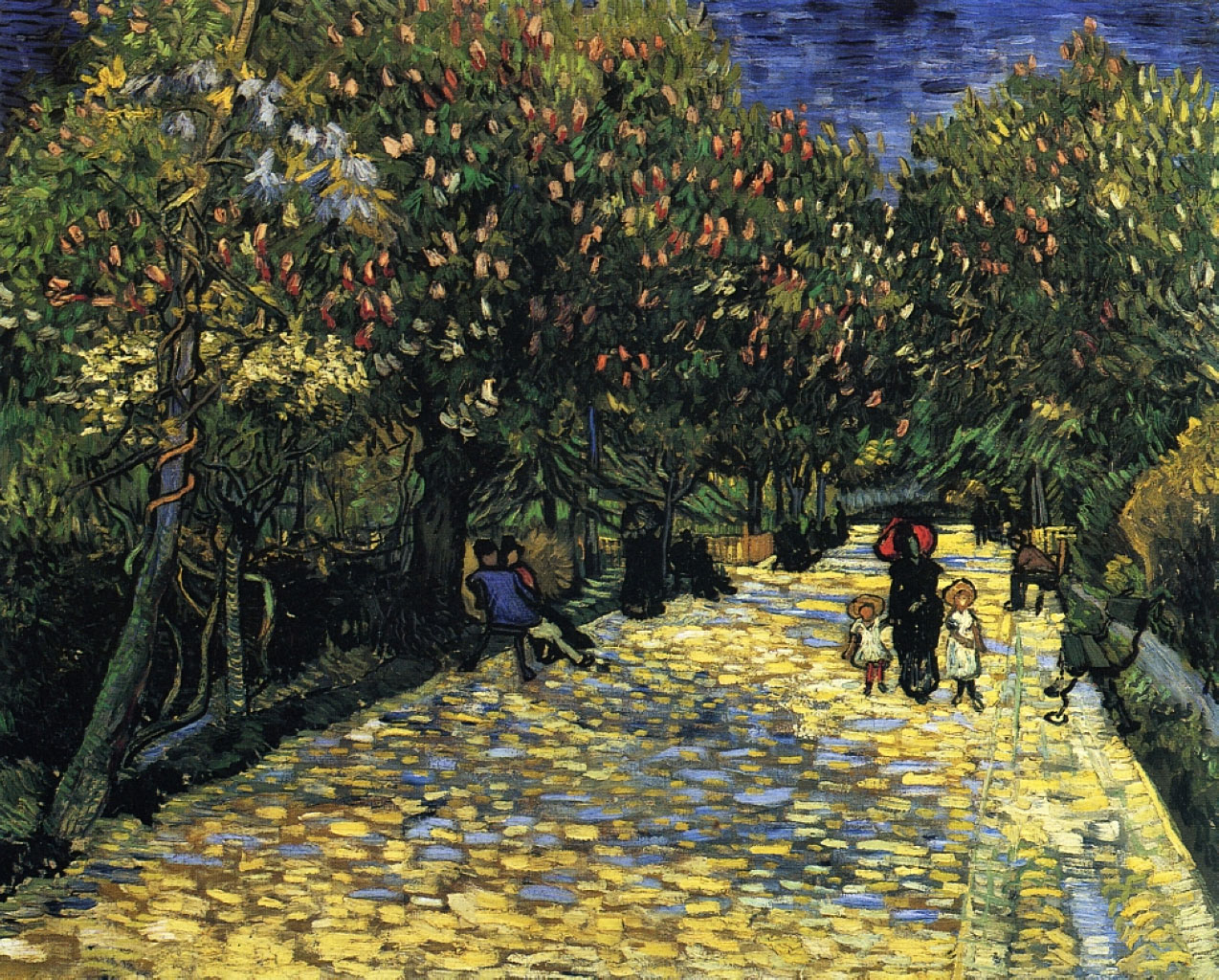 Винсент Ван Гог. "Улица с цветущими каштанами в Арле". 1889.