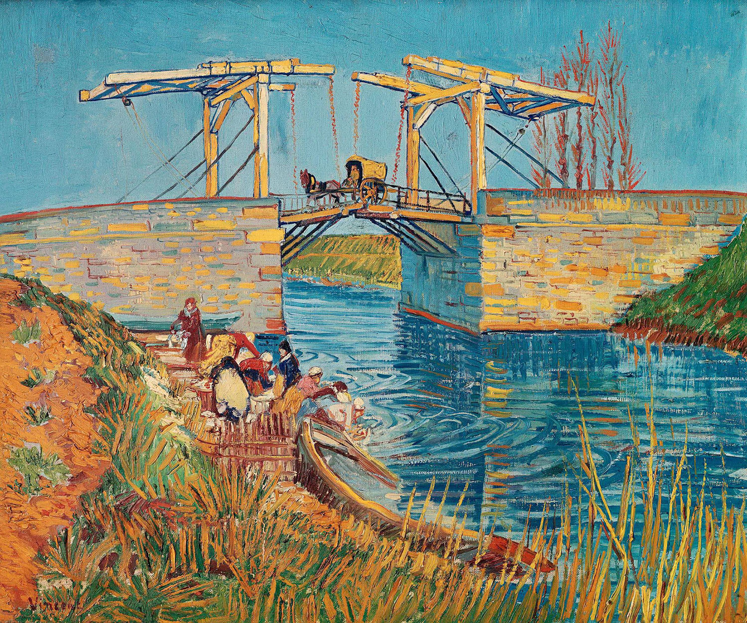 Винсент Ван Гог. "Мост Ланглуа в Арле с прачками". 1888.