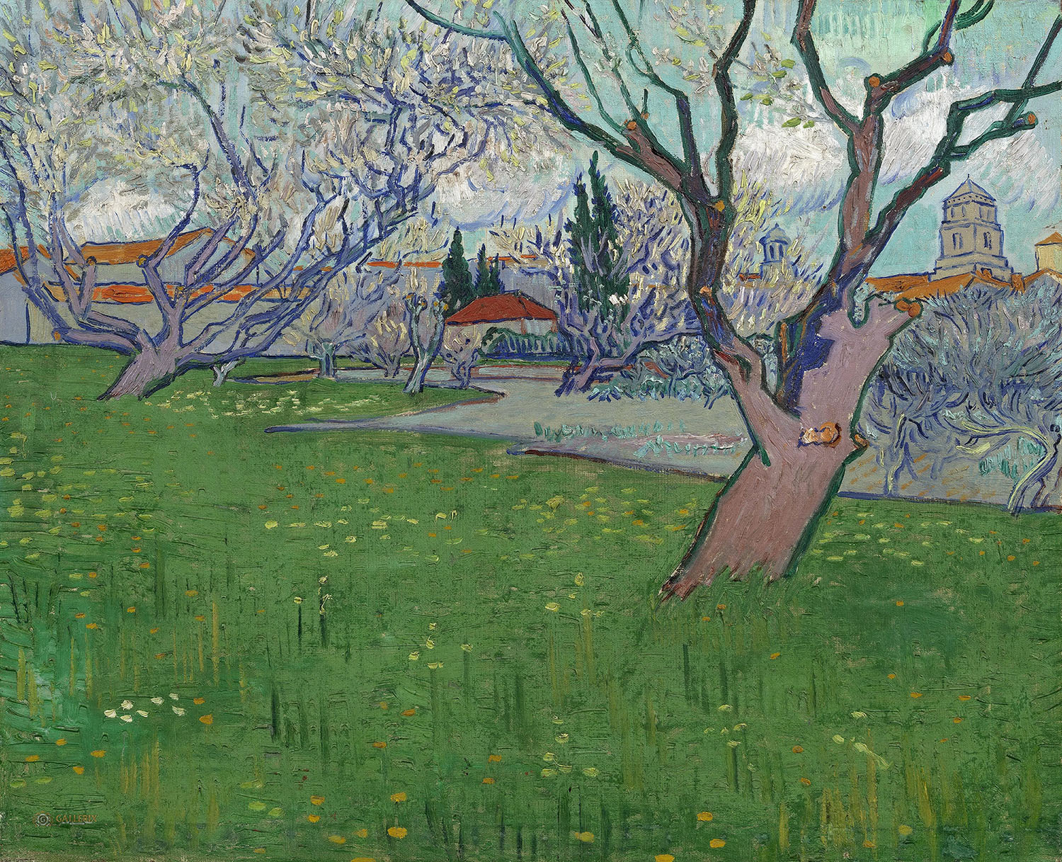 Винсент Ван Гог. "Вид Арля с цветущими деревьями". 1889.