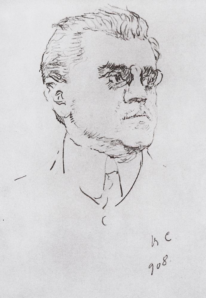 В. Серов. Портрет артиста И. М. Москвина. 1908.
