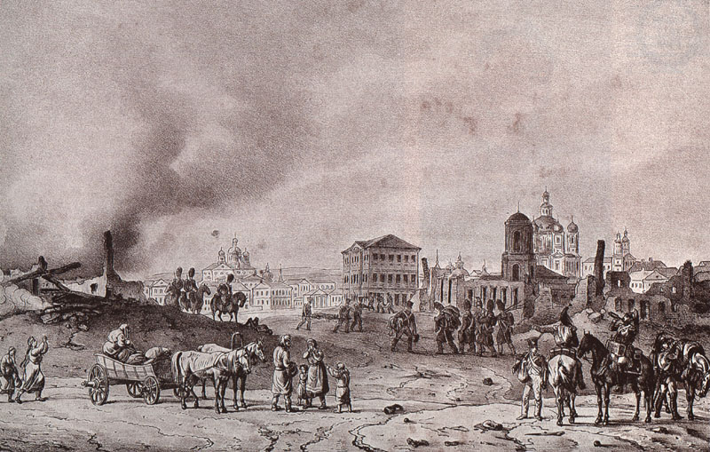 П. Лакруа. Смоленск 18 августа. Литография по рисунку А. Адама. 1828.