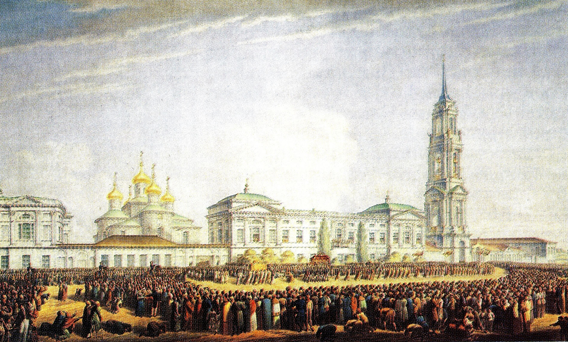 Ф. Чуриков. Торжественное открытие мощей святителя Митрофана в Воронеже 6 августа 1832 года. 1832.