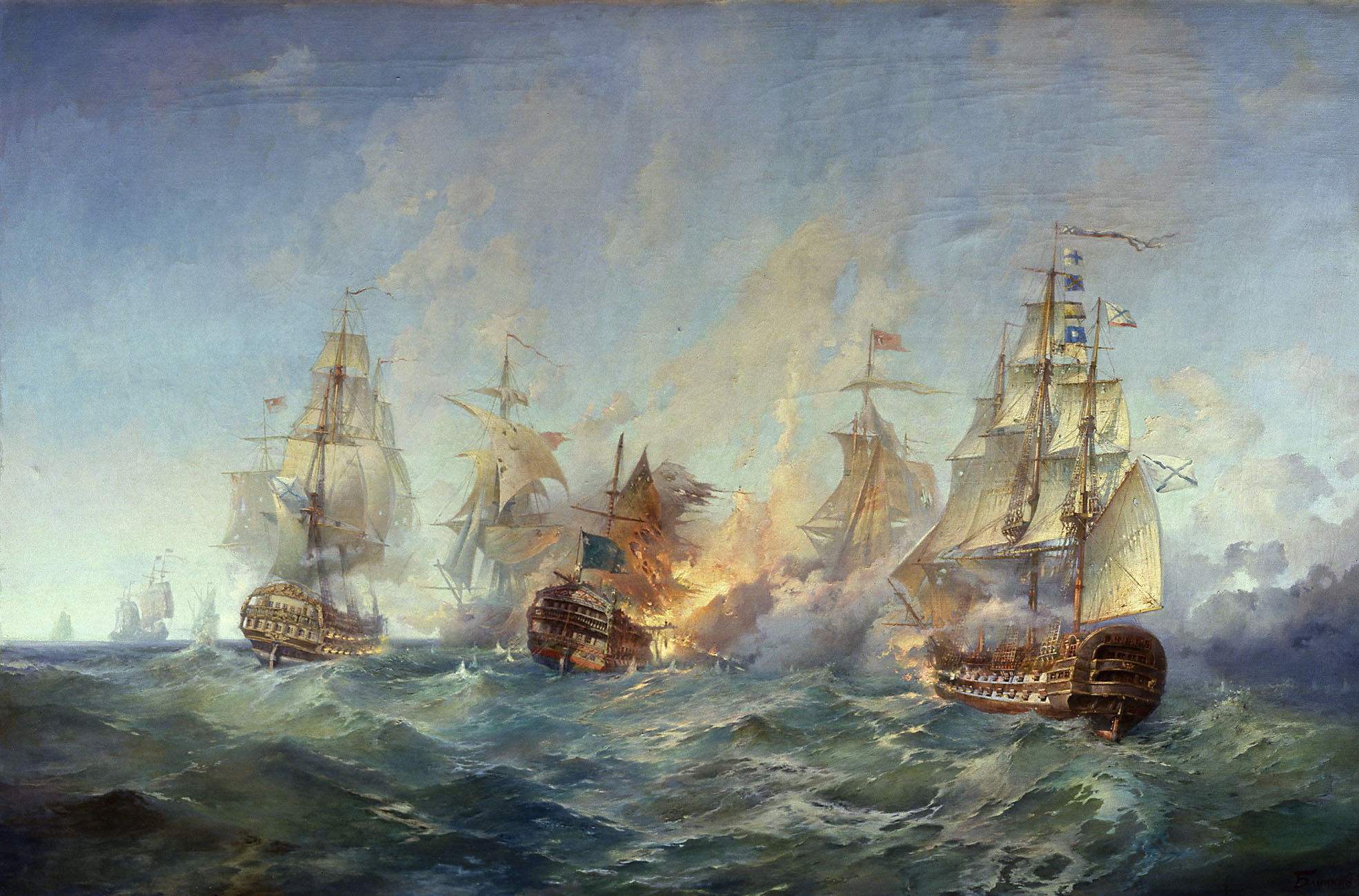 Александр Блинков. Сражение у острова Тендра 28-29 августа 1790 года. 1955.