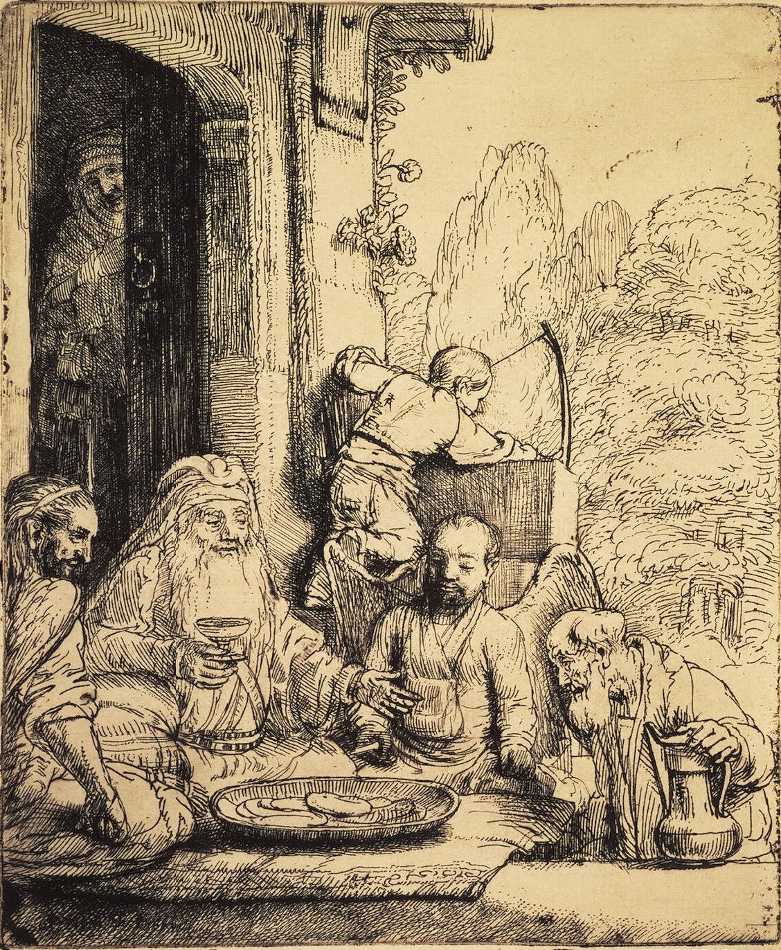 Рембрандт Харменс ван Рейн. "Авраам и три спутника". 1656.