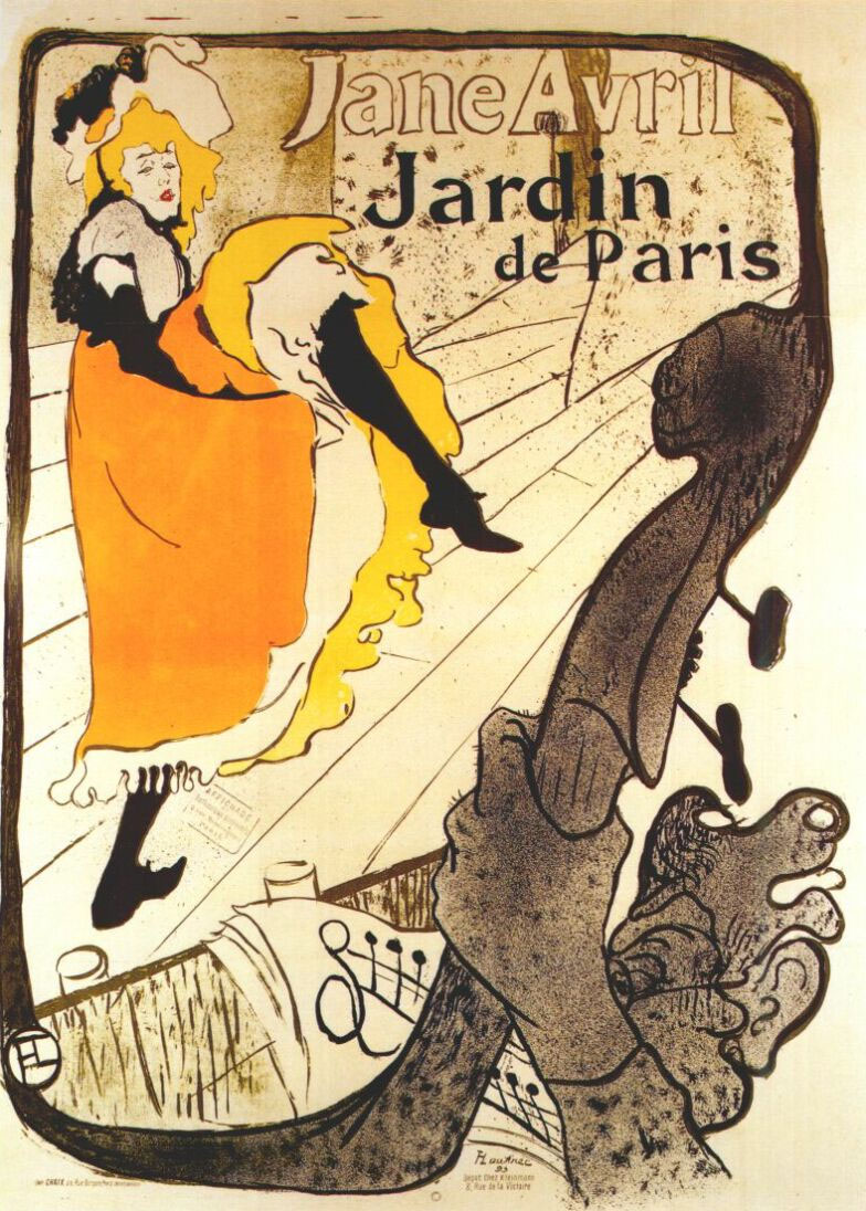 Анри де Тулуз-Лотрек. Афиша "Джейн Авриль". 1893.