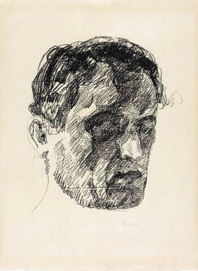 Эдвард Мунк. "Автопортрет в тени". 1912.