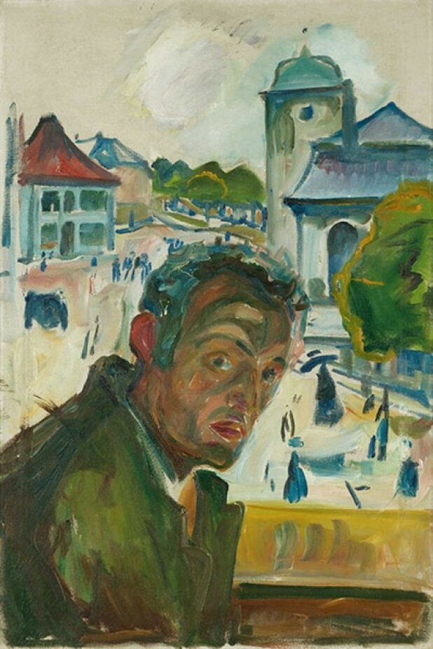 Эдвард Мунк. "Автопортрет в Бергене". 1916. Музей Мунка, Осло.