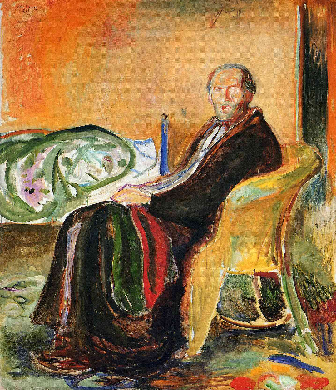 Эдвард Мунк. "Автопортрет после испанского гриппа". 1919. Национальная художественная галерея, Осло.