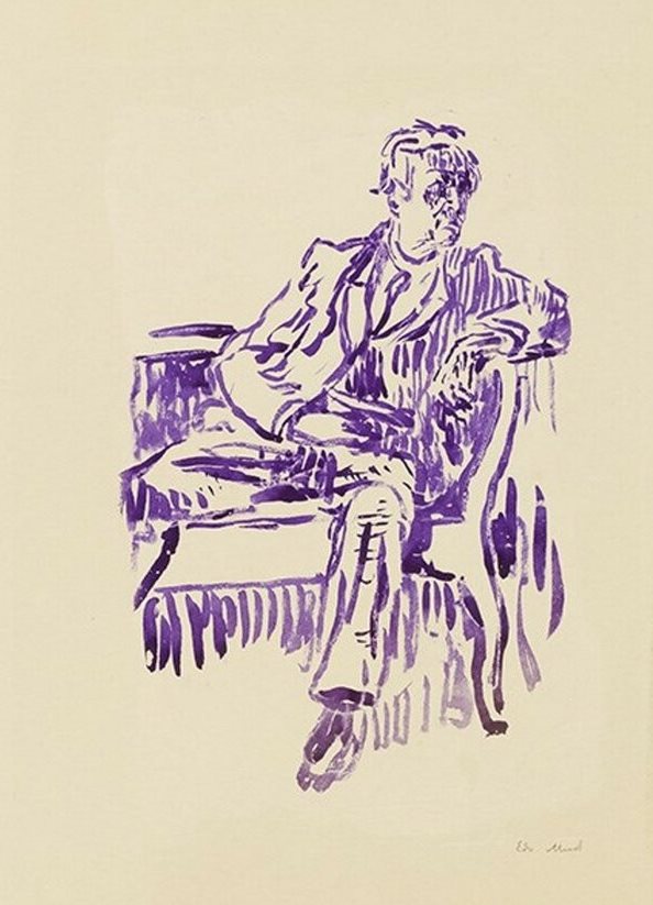 Эдвард Мунк. "Автопортрет на диване". 1925.