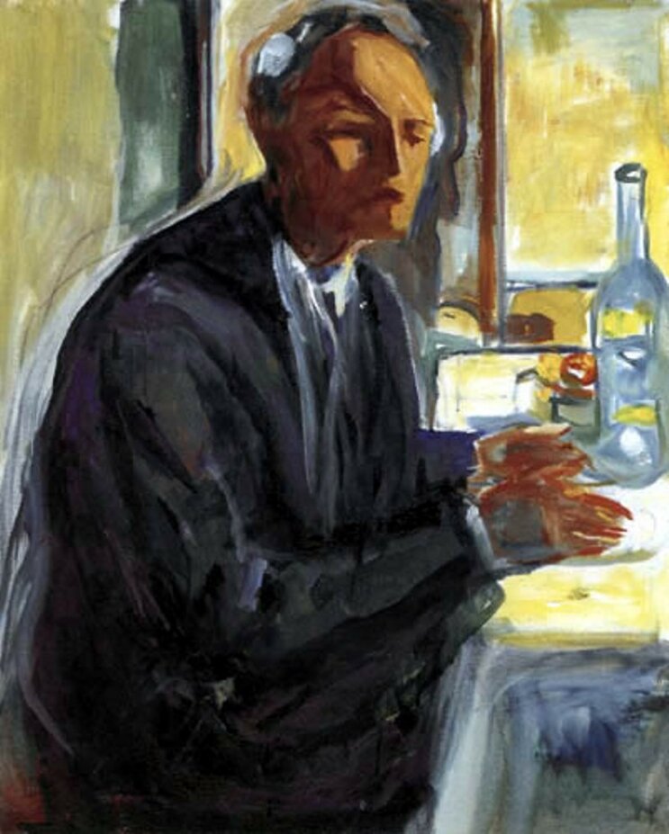 Эдвард Мунк. "Автопортрет за свадебным столом". 1926.