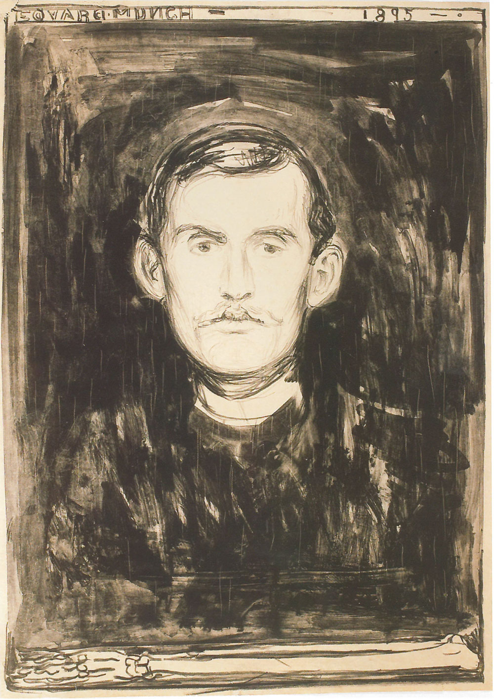 Эдвард Мунк. "Автопортрет со скелетом руки". 1895. Музей Мунка, Осло.