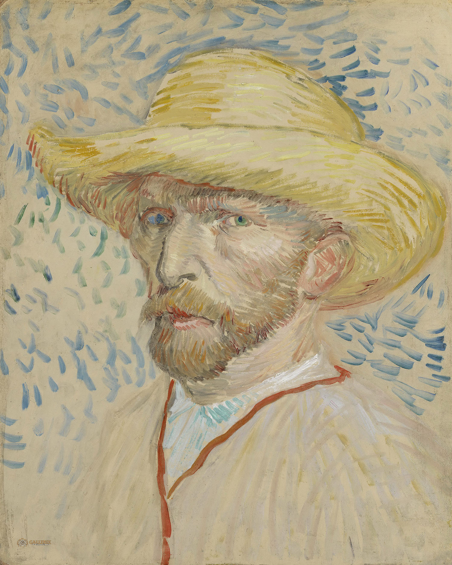 Винсент Ван Гог. "Автопортрет в соломенной шляпе". 1887. Музей Ван Гога, Амстердам.