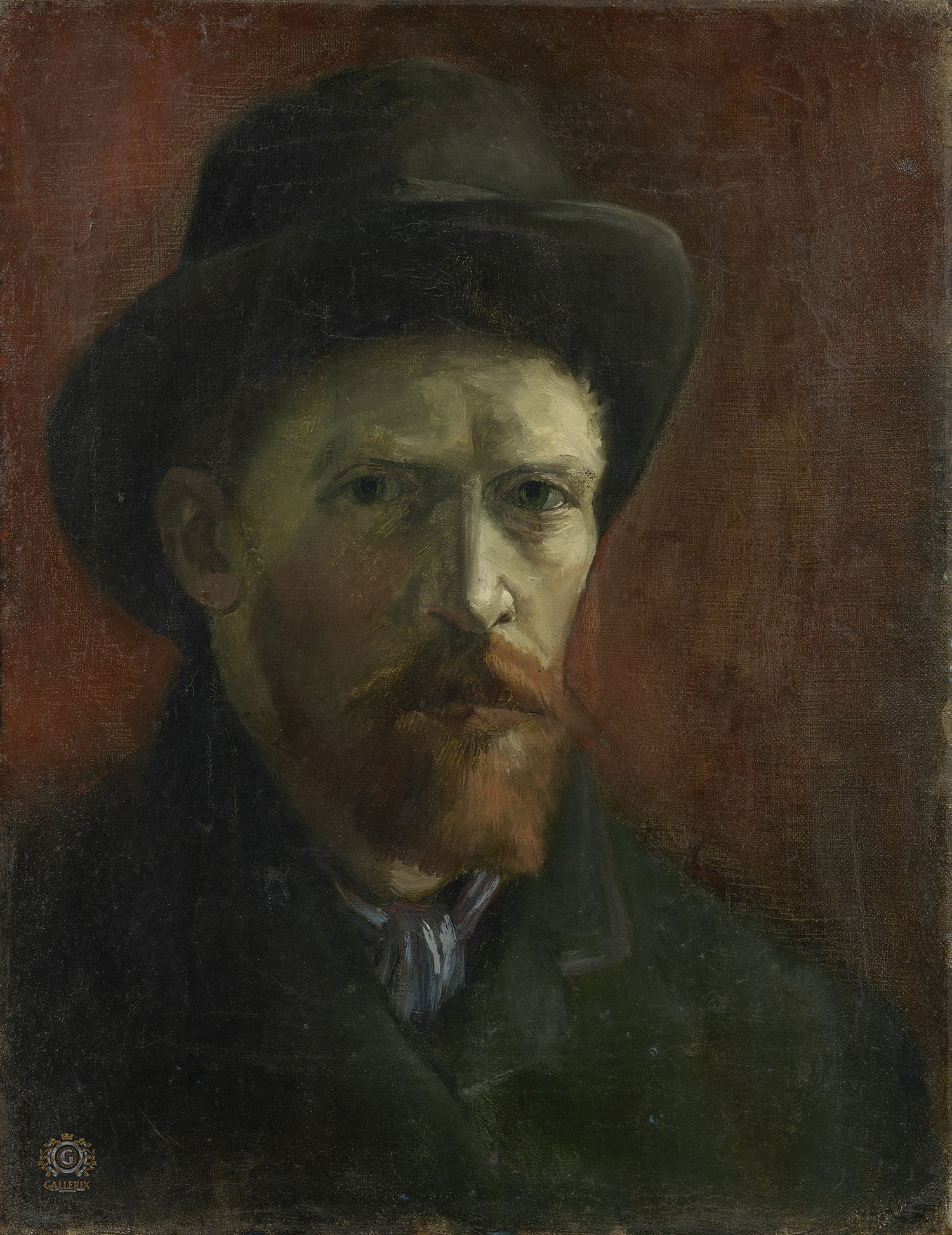 Винсент Ван Гог. "Автопортрет в чёрной фетровой шляпе". 1886. Музей Ван Гога, Амстердам.