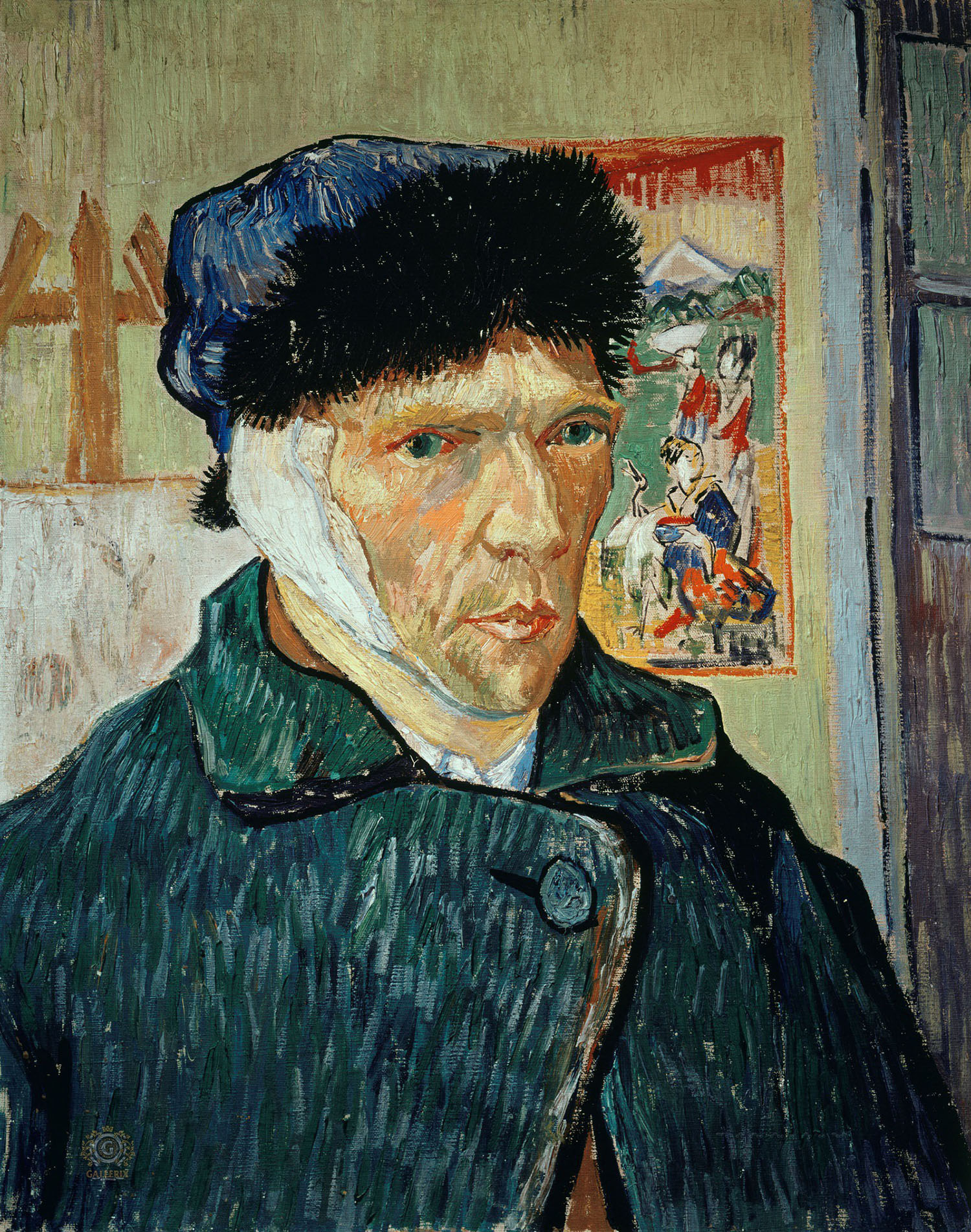 Винсент Ван Гог. "Автопортрет с отрезанным ухом". 1889. Галерея института искусств Курто, Лондон.