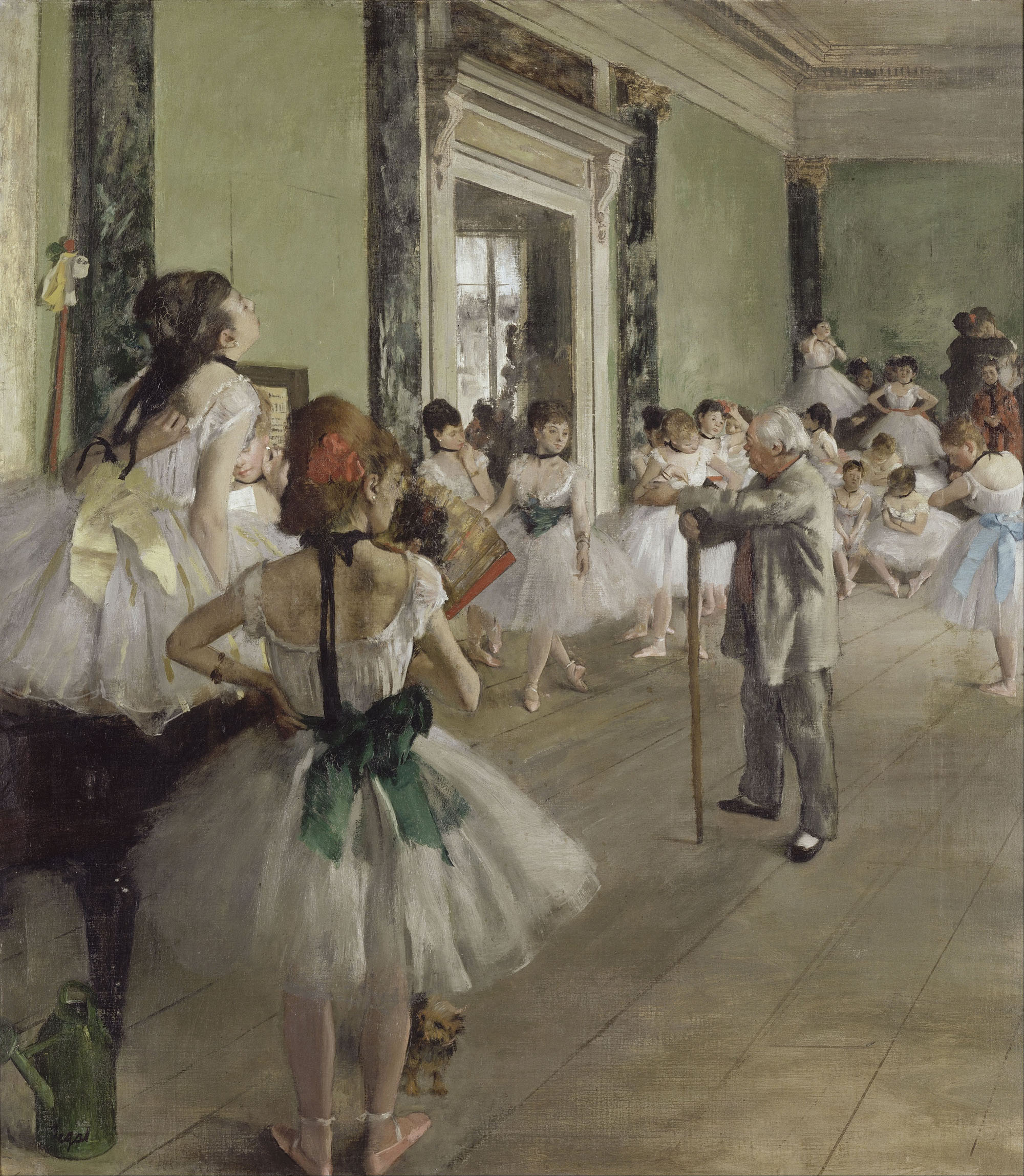 Эдгар Дега. Балетная студия (с тростью балетмейстер Жюль Перро). 1874.