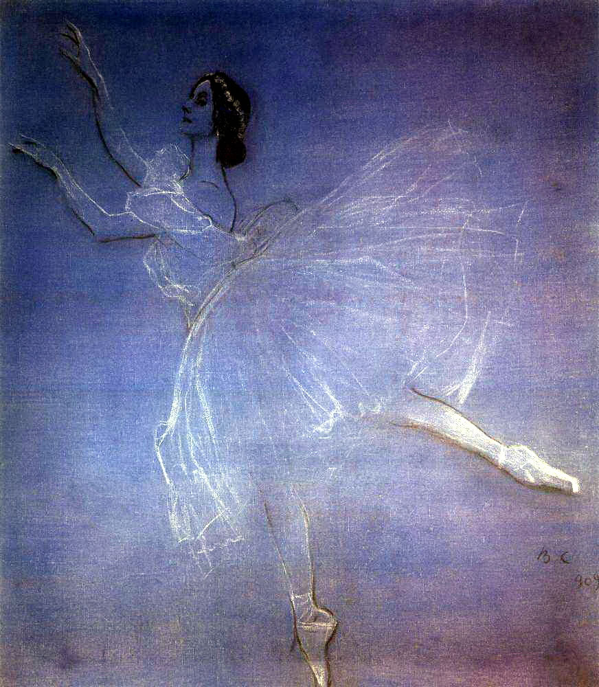 Валентин Серов. Анна Павлова в балете "Сильфида". 1909.