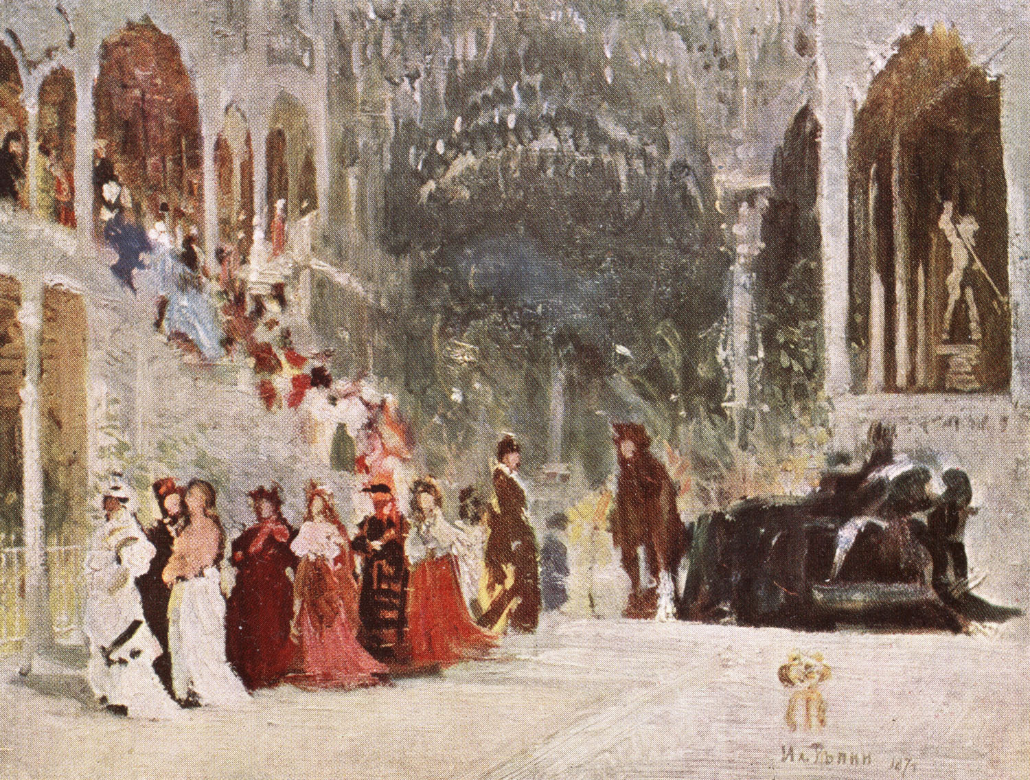 Илья Репин. Сцена из балета. Эскиз. 1874.
