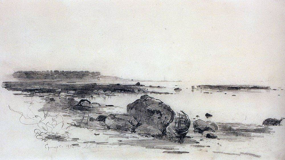 Алексей Саврасов. Берег моря. Сумерки. 1854.
