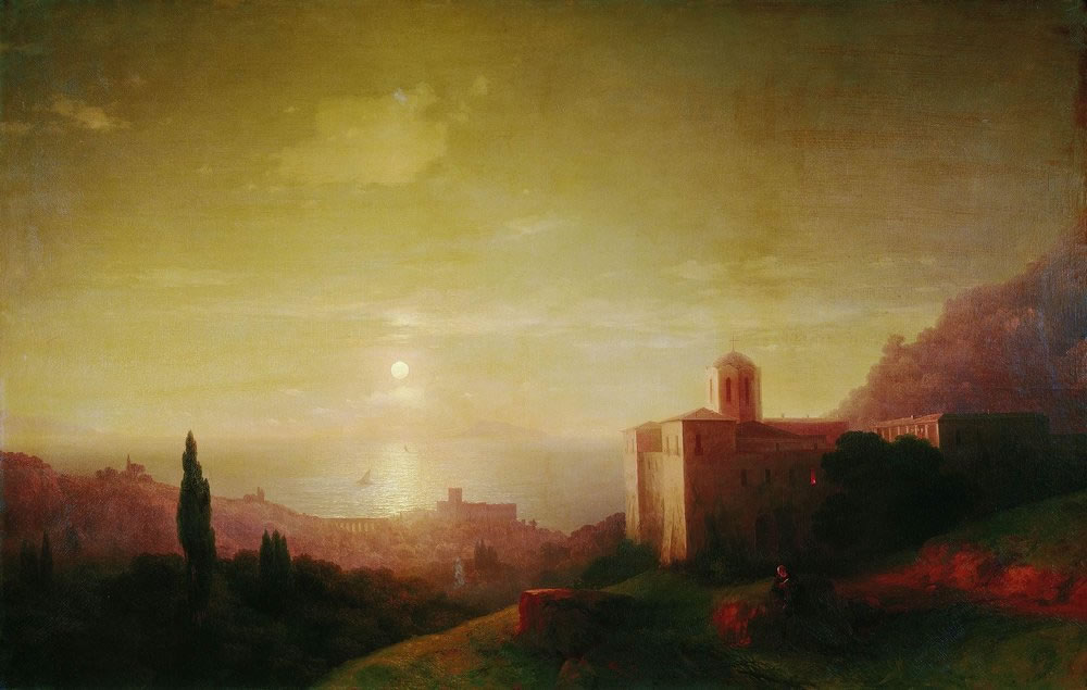 Иван Айвазовский. Лунная ночь на берегу моря в Крыму. 1852.