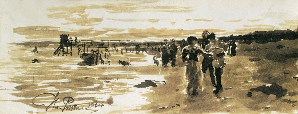 Илья Репин. На берегу моря. 1904.