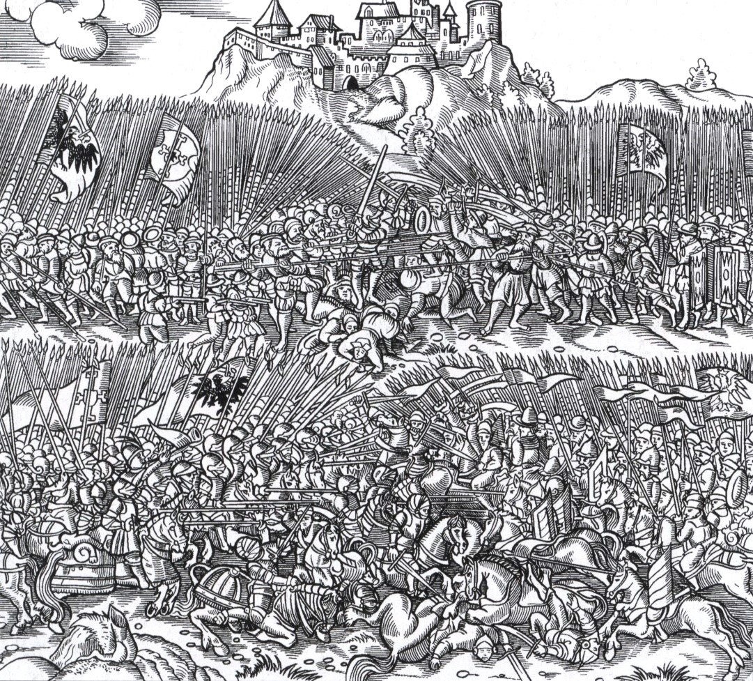 Грюнвальдская битва 1410". Гравюра из "Хроники" М. Бельского. XVI в.