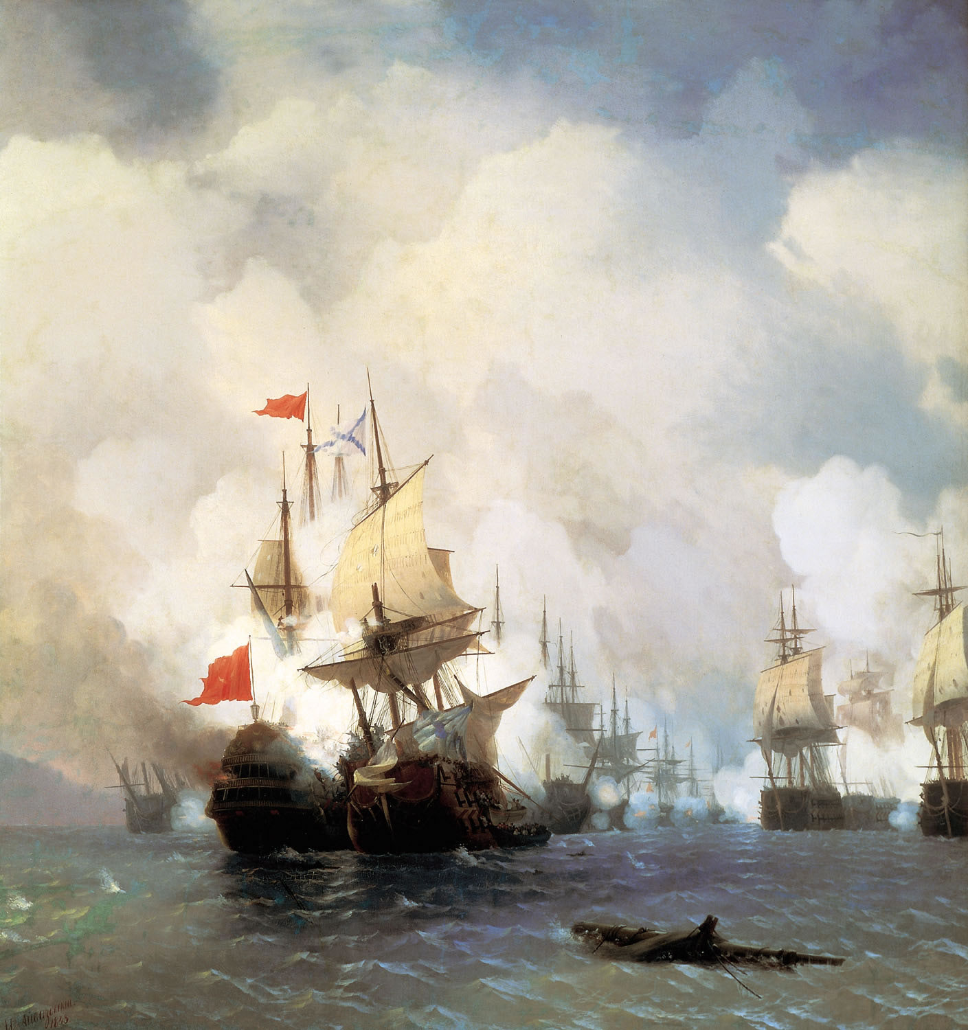 И. Айвазовский. Бой в Хиосском проливе 24 июня 1770 года.