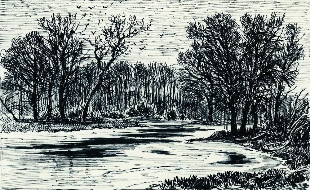 И. Шишкин. Болото в лесу. 1885.