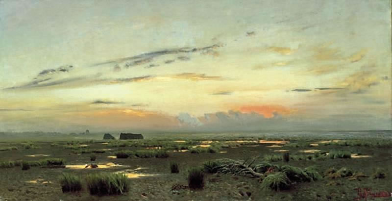 И. Левитан. Вечер над болотом. 1882.