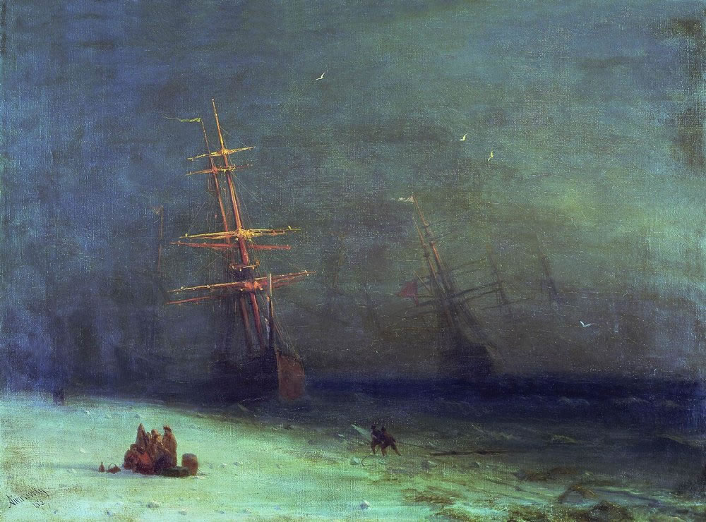 И. Айвазовский. Буря на Северном море. 1875.