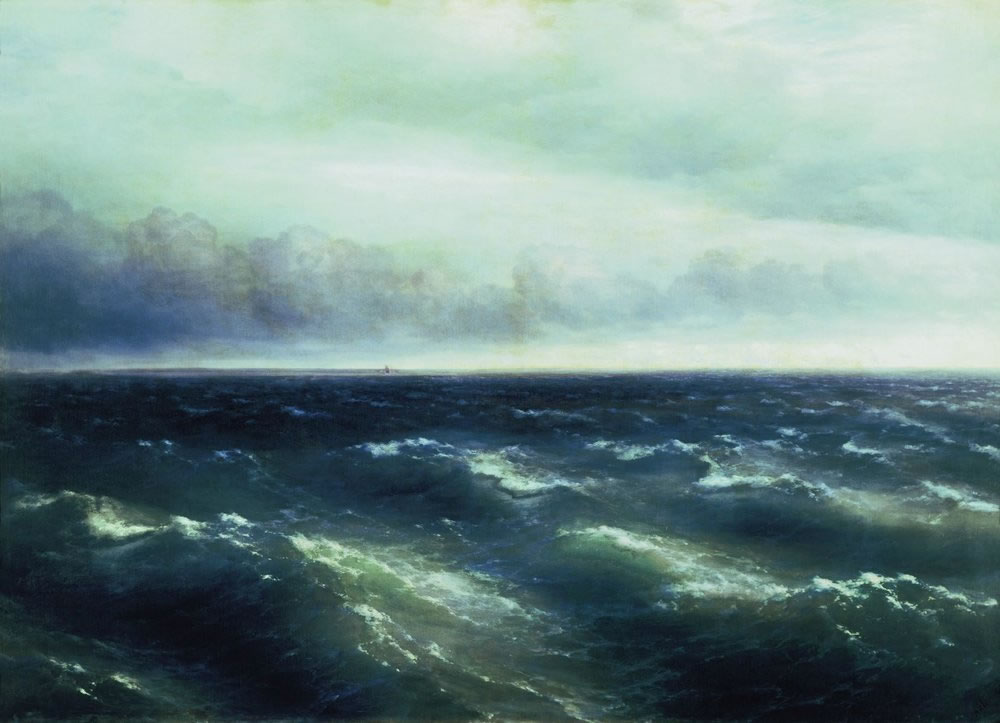 И. Айвазовский. Чёрное море. На Чёрном море начинает разыгрываться буря. 1881.