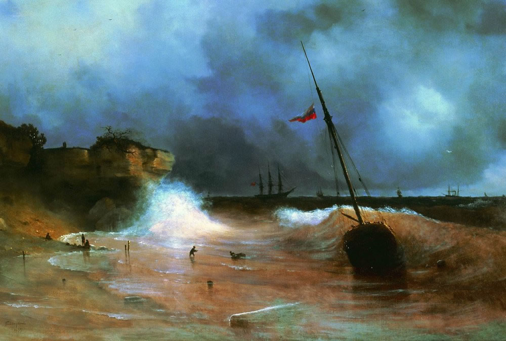 И. Айвазовский. Конец бури на море. 1893.
