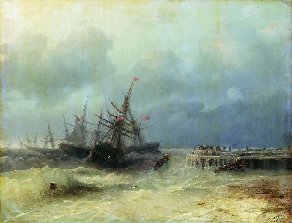 И. Айвазовский. Спасающиеся от бури. 1872.