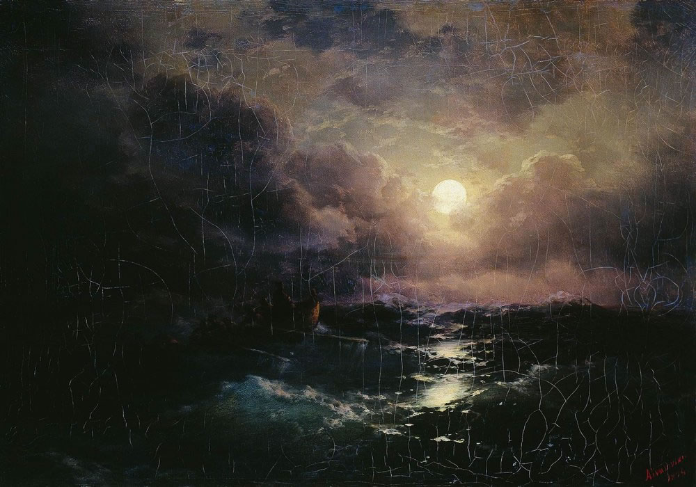 И. Айвазовский. После бури. Восход луны. 1894.