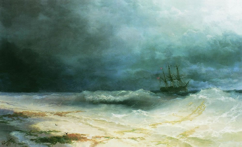 И. Айвазовский. Корабль в бурю. 1895.