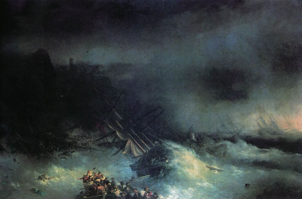 И. Айвазовский. Буря. Крушение иностранного корабля. 1855.