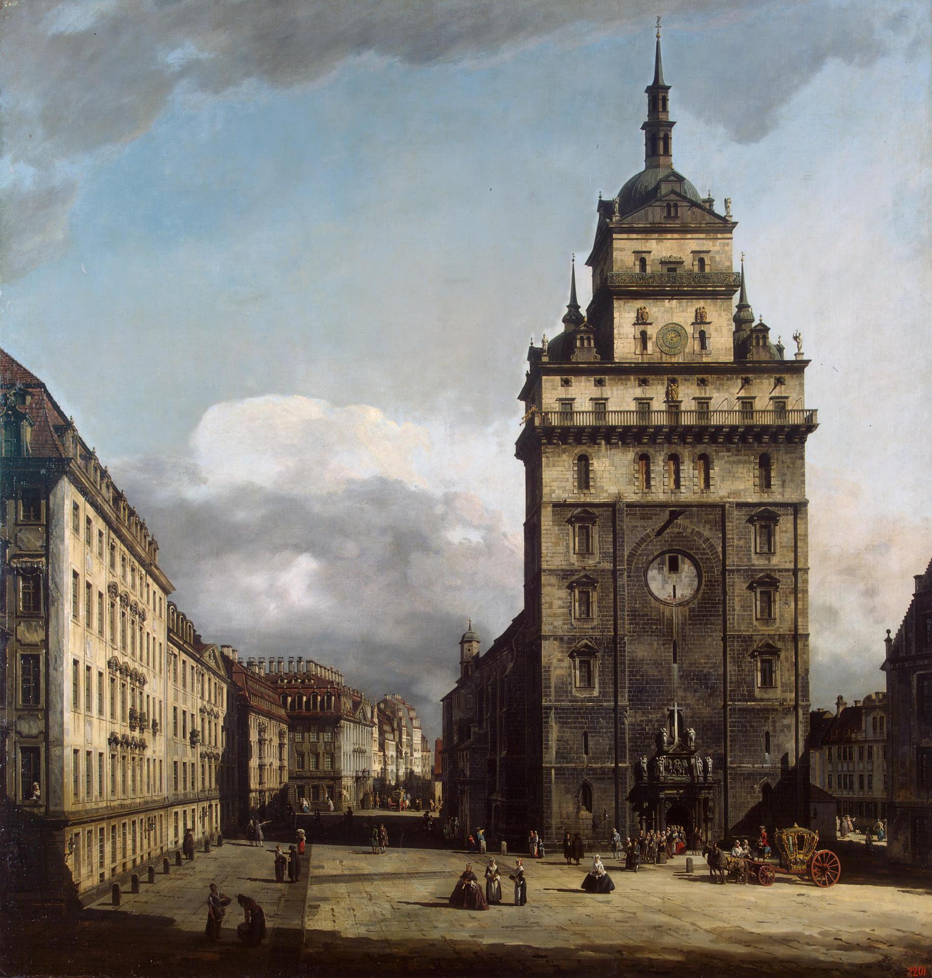 Бернардо Белотто. "Площадь перед церковью Креста в Дрездене". 1751.